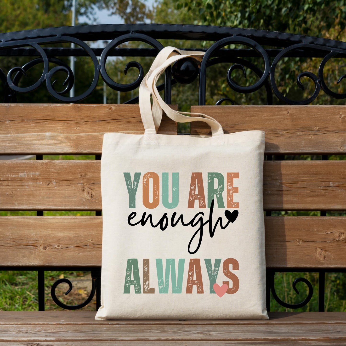 Be Buz You Are Enough Always Tote Bag Inspirational and Stylish Bag for Spreading Positivity and Self-Love Aesthetic Cute For Women Reusable Casual Bag for Work Shopping Travel