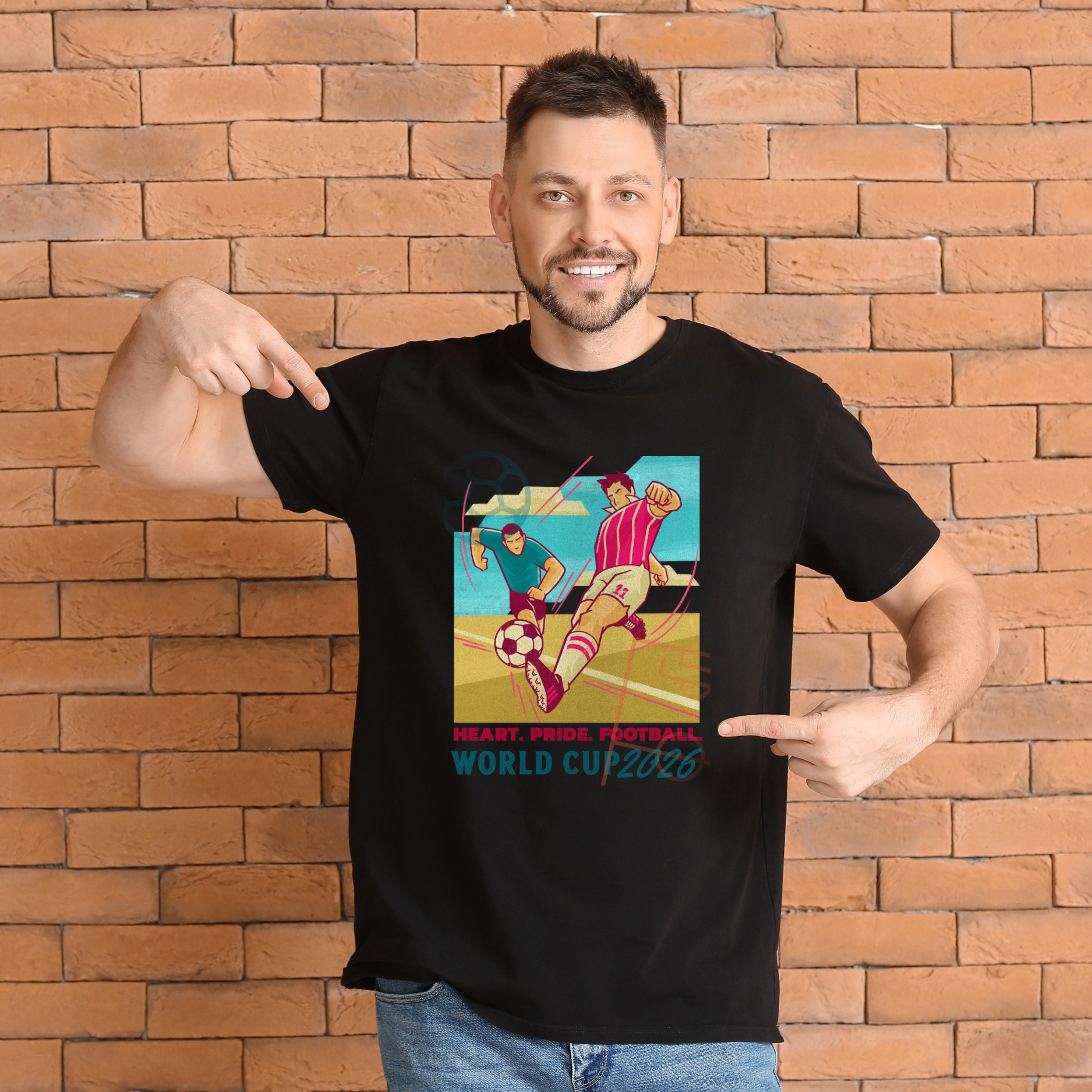 Heart. Pride. Football. – Retro World Cup 2026 T-Shirt | Vintage Football Graphic Tee | FIFA Fan Gift - Top Tee