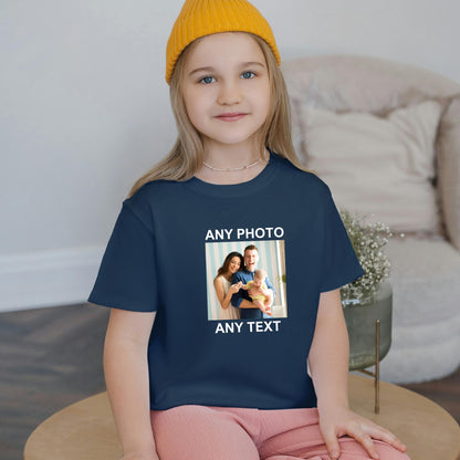 Personalised Photo Kids T-Shirt – Custom Name & Image - Top Tee