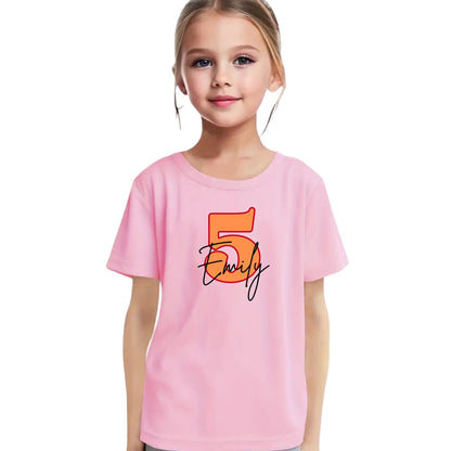 Custom Kids Birthday Tees | Personalised Name & Age Birthday T-Shirts for Kids