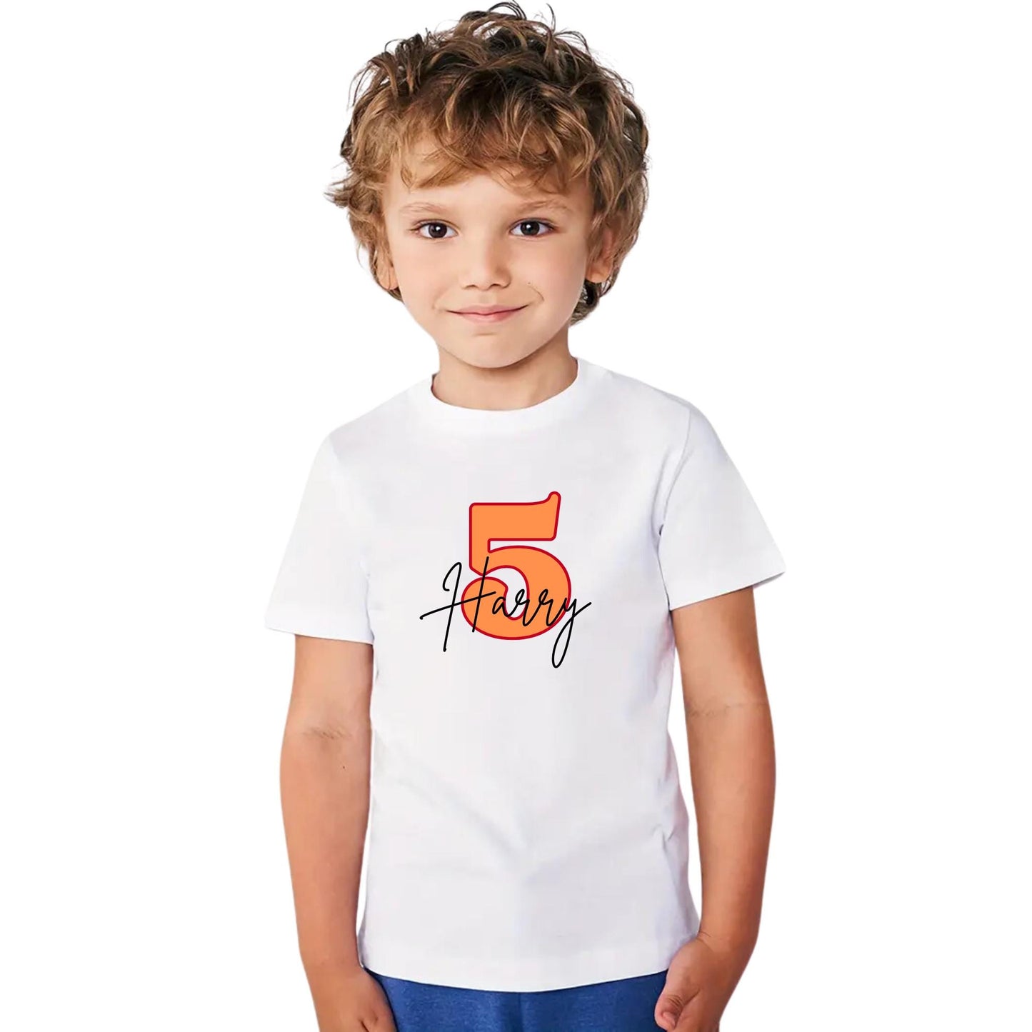Custom Kids Birthday Tees | Personalised Name & Age Birthday T-Shirts for Kids