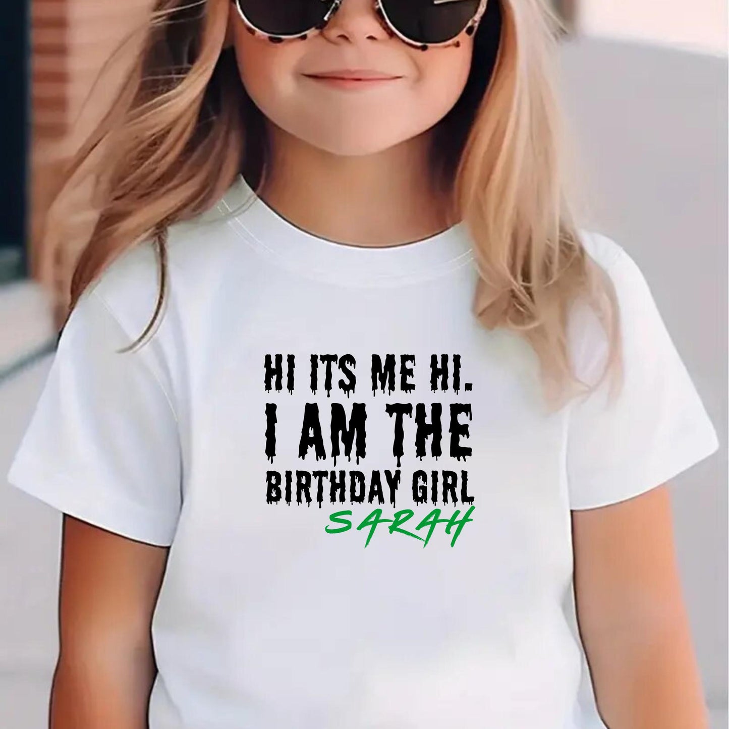 It&#39;s me Hi I&#39;m the Birthday Girl / Boy Kids T-shirt, Custom Birthday Name T-shirt, Custom Kids Birthday tshirt, Personalised Birthday tshirt