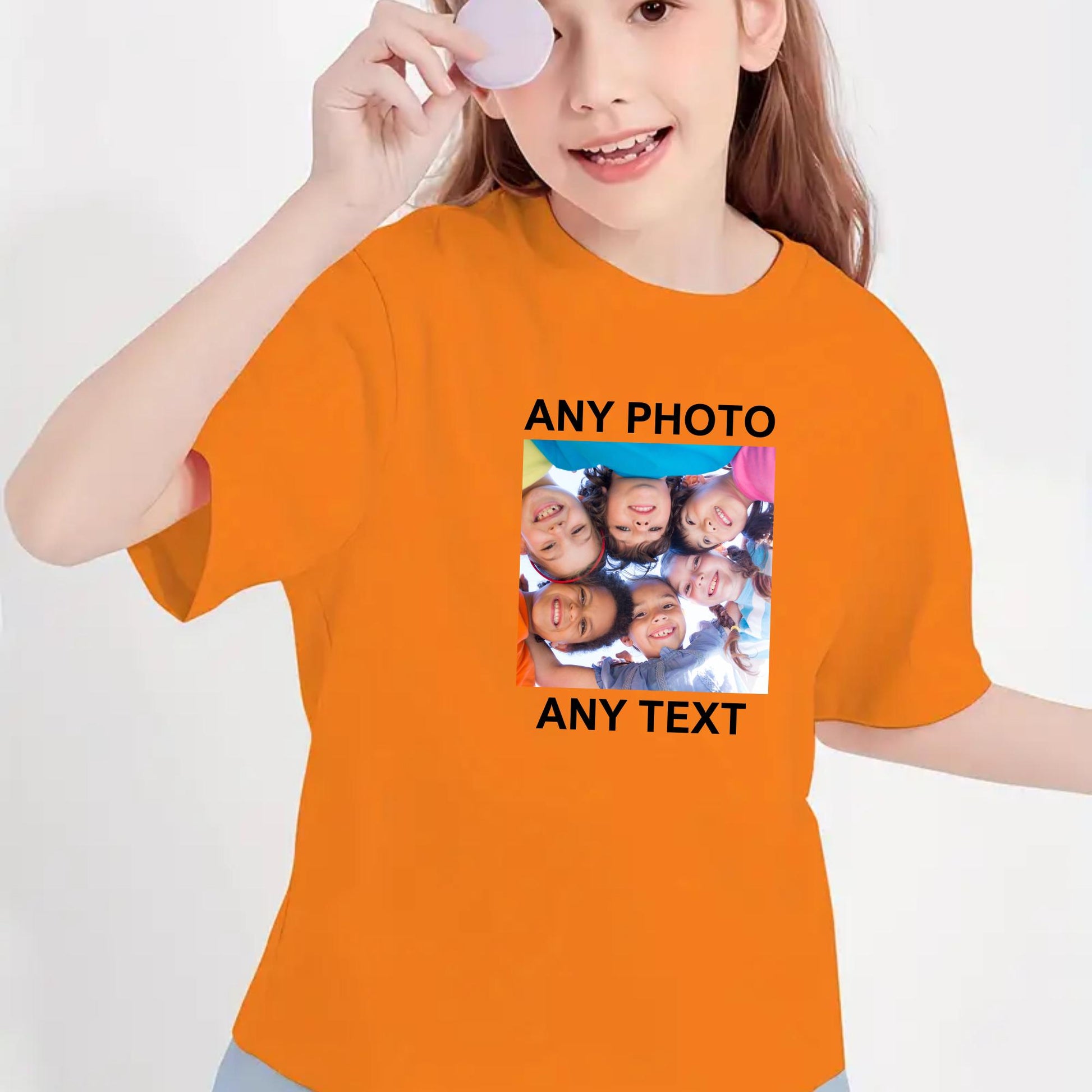 Personalised Photo Kids T-Shirt – Custom Name & Image - Top Tee