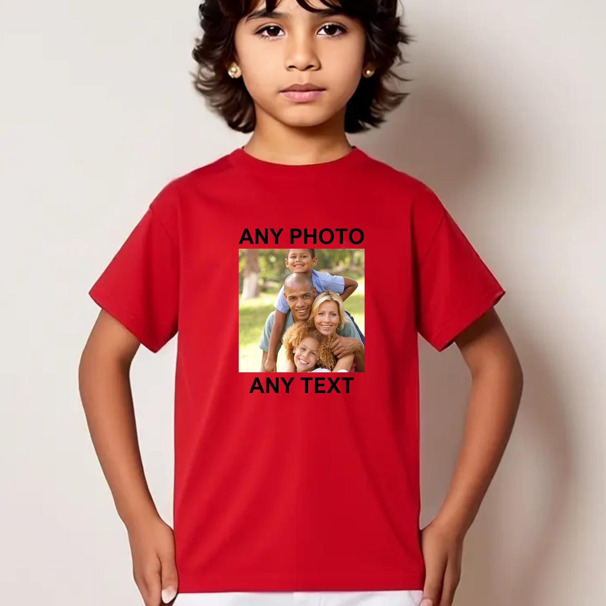 Personalised Photo Kids T-Shirt – Custom Name & Image - Top Tee