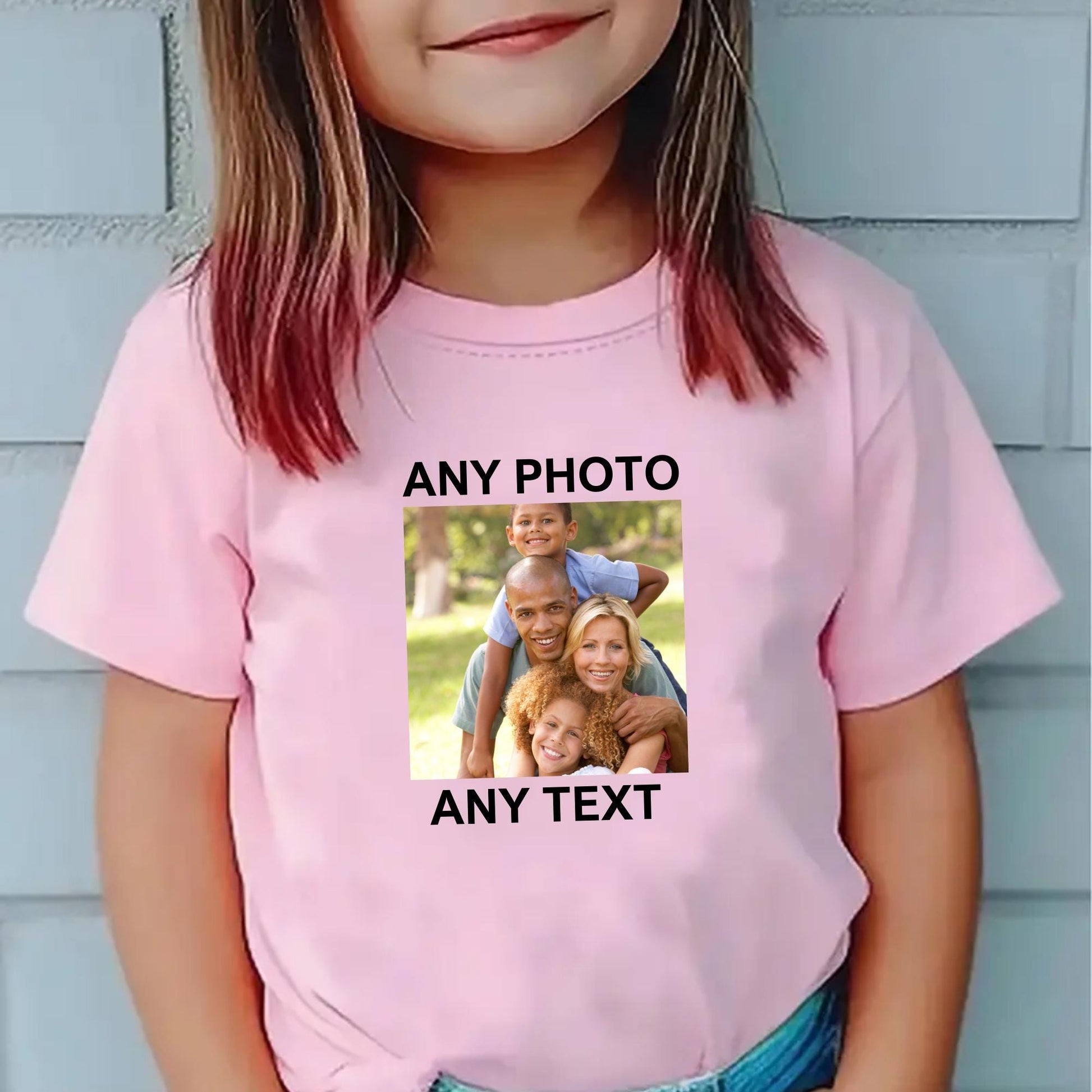 Personalised Photo Kids T-Shirt – Custom Name & Image - Top Tee