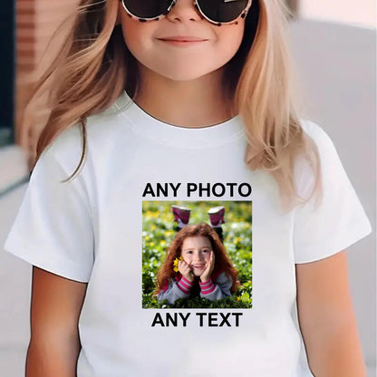 Personalised Photo Kids T-Shirt – Custom Name & Image - Top Tee