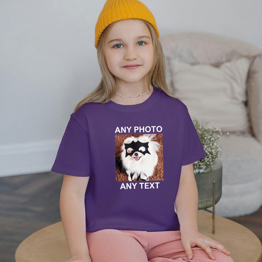 Personalised Photo Kids T-Shirt – Custom Name & Image