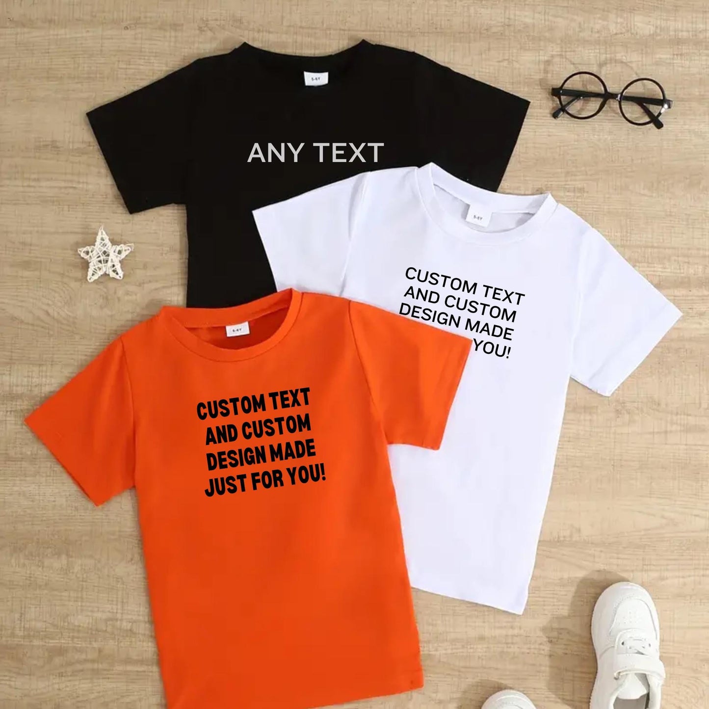 Custom Text & Image Kids tshirt, Childrens Custom Text tshirt, kids Name tshirt, Personalised Custom Text Party Gift Boys Girls Kids