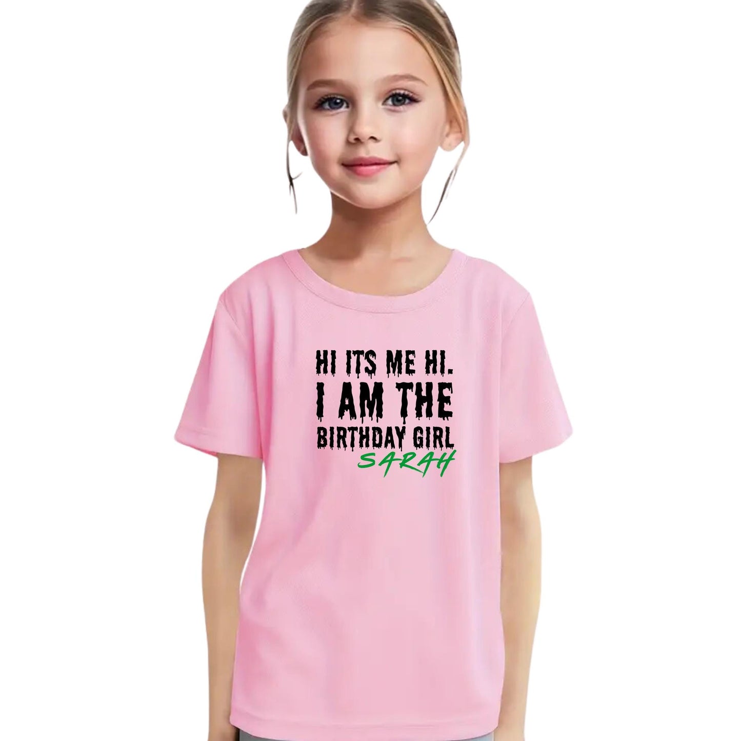 It&#39;s me Hi I&#39;m the Birthday Girl / Boy Kids T-shirt, Custom Birthday Name T-shirt, Custom Kids Birthday tshirt, Personalised Birthday tshirt