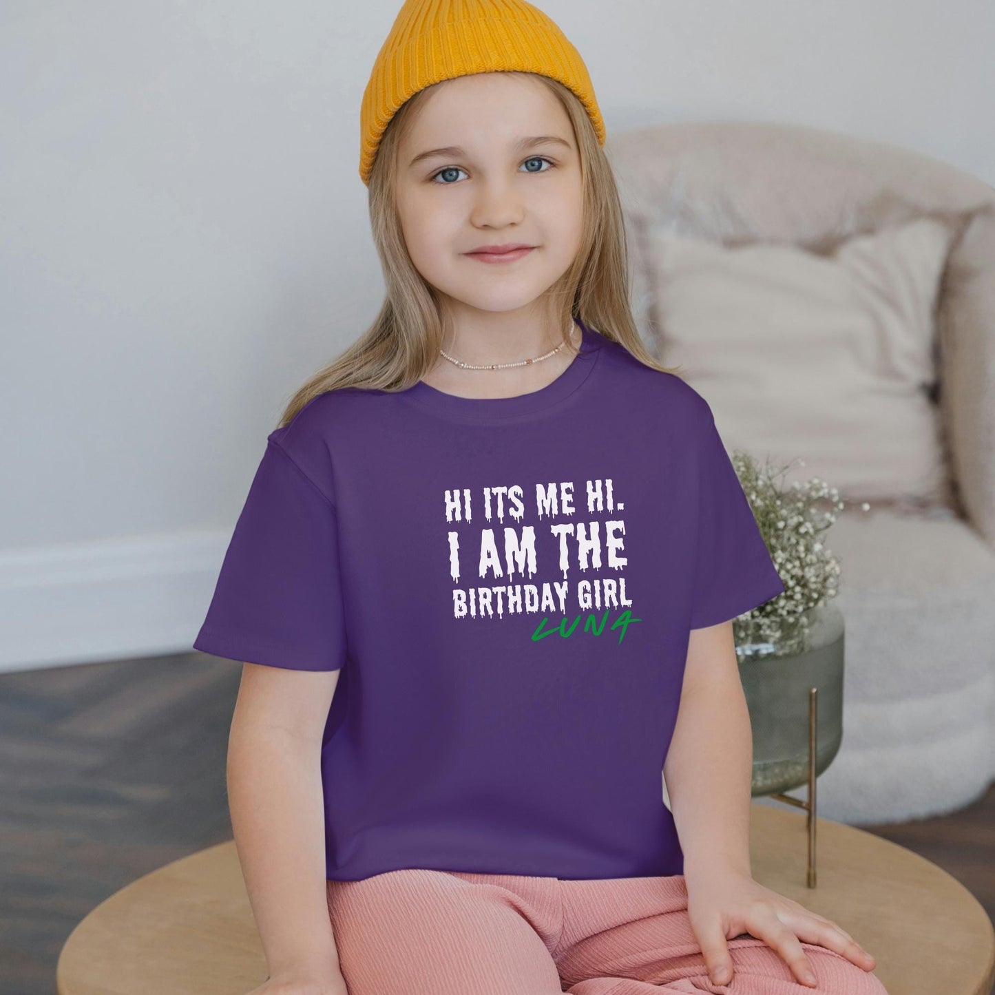 It&#39;s me Hi I&#39;m the Birthday Girl / Boy Kids T-shirt, Custom Birthday Name T-shirt, Custom Kids Birthday tshirt, Personalised Birthday tshirt
