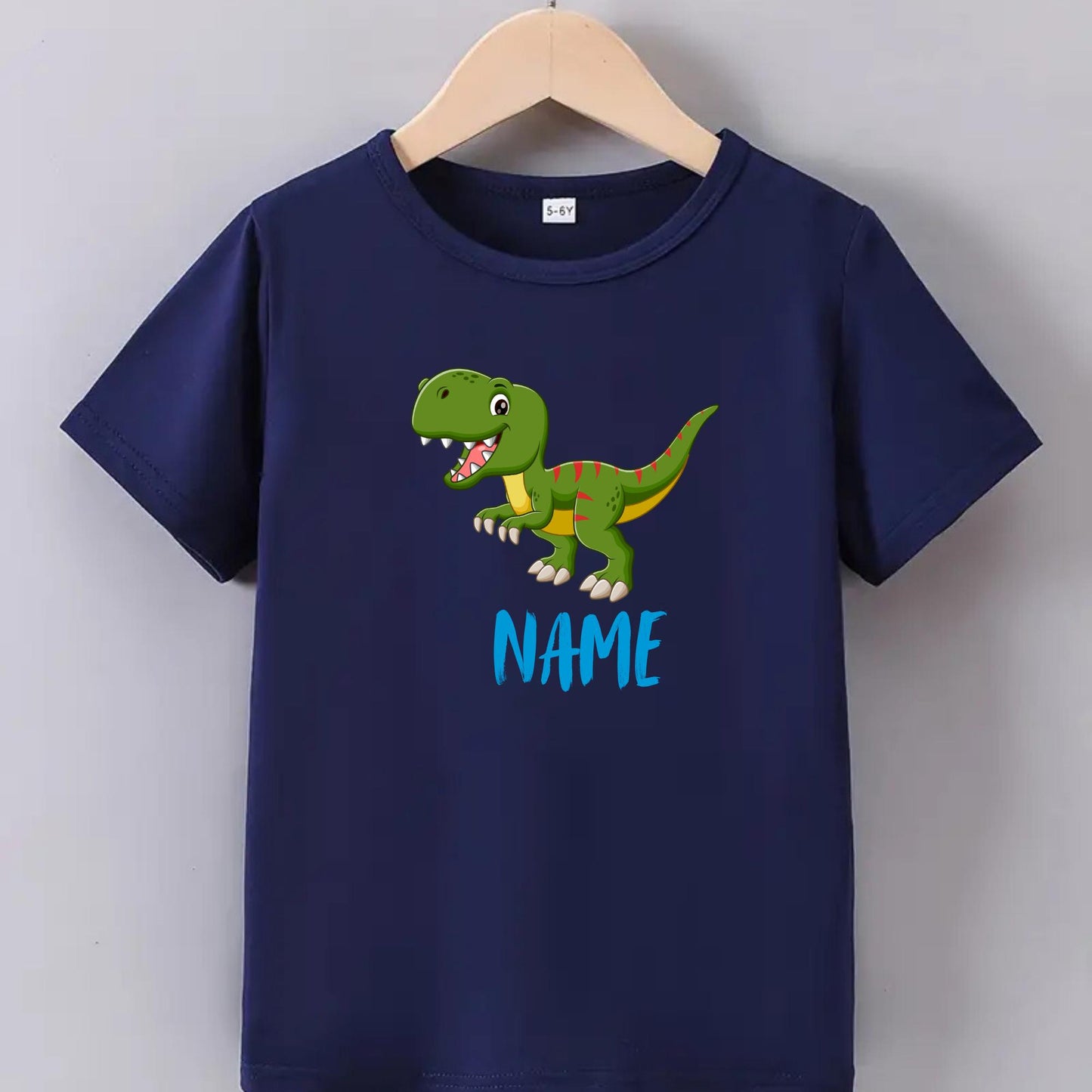 Personalized Dino Shirt for Kids – Funny Birthday Gift – Cute T-Rex Tee for Toddlers & Children Dinosaur Custom Name Kids T-Shirt