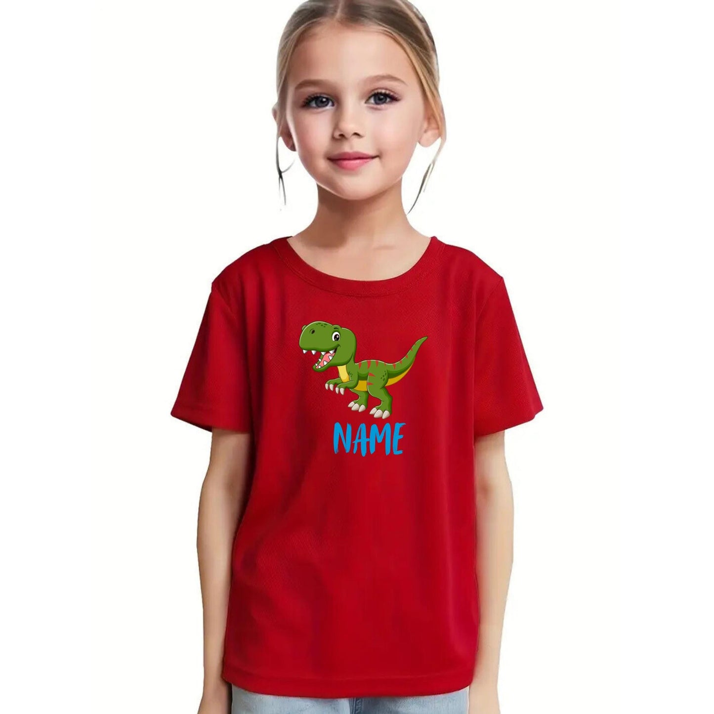 Personalized Dino Shirt for Kids – Funny Birthday Gift – Cute T-Rex Tee for Toddlers & Children Dinosaur Custom Name Kids T-Shirt