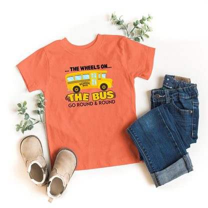 The Wheels on the Bus Go Round & Round&#39; Graphic Tee, Nursery Rhyme Shirt for Toddlers Fun Musical Tee for Kids