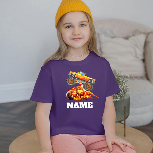 Custom Monster Truck Explosion – Personalised Kids T-Shirt