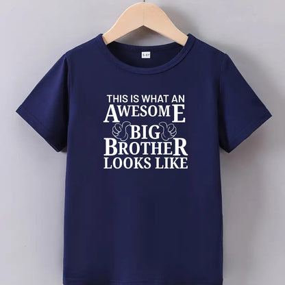 This Is What an Awesome Big Brother Looks Like T-Shirt – Funny Sibling Graphic Tee for Kids – Cool Brother Shirt for Boys – Toddler & Kids