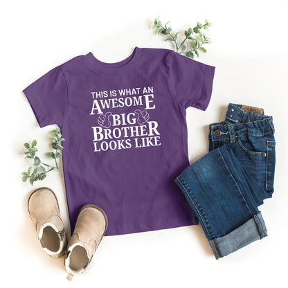 This Is What an Awesome Big Brother Looks Like T-Shirt – Funny Sibling Graphic Tee for Kids – Cool Brother Shirt for Boys – Toddler & Kids