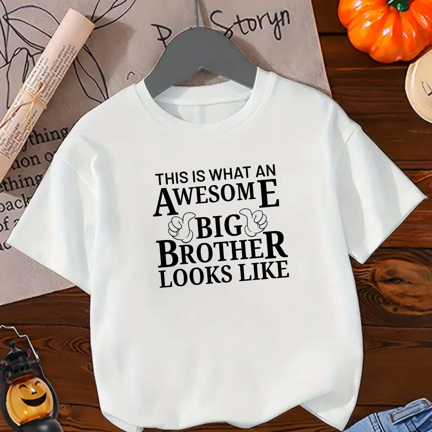This Is What an Awesome Big Brother Looks Like T-Shirt – Funny Sibling Graphic Tee for Kids – Cool Brother Shirt for Boys – Toddler & Kids