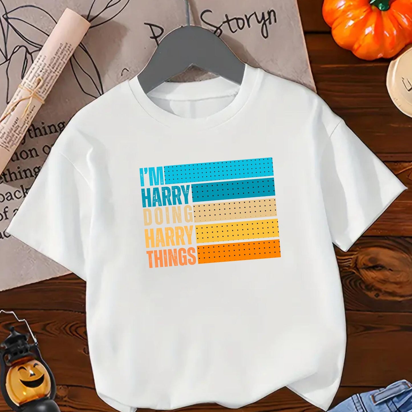 Funny Personalized Name Tee for Boys – I’m Harry Doing Harry Things Kids T-Shirt – Retro Graphic Shirt – Custom Gift for Kids Named