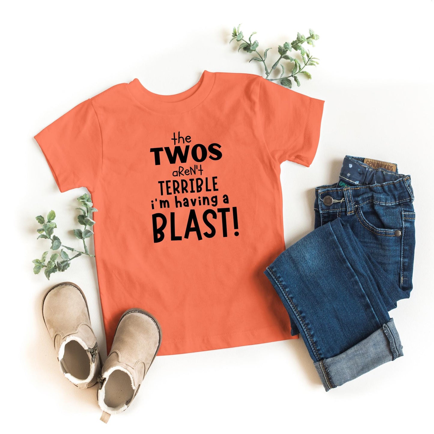 The Twos Aren’t Terrible I’m Having a Blast T-Shirt – Funny Toddler Birthday Shirt – 2nd Birthday Gift for Kids – Second Birthday Tee