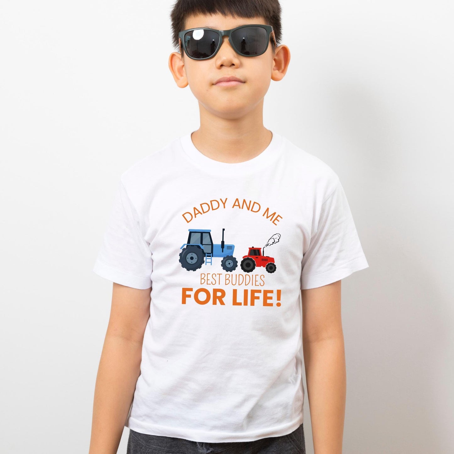 Daddy and Me Best Buddies for Life Tractor T-Shirt – Father and Son Matching Outfit – Farm Theme Kids Shirt – Cute Dad Toddler Gift