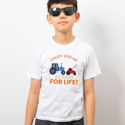 Daddy and Me Best Buddies for Life Tractor T-Shirt – Father and Son Matching Outfit – Farm Theme Kids Shirt – Cute Dad Toddler Gift