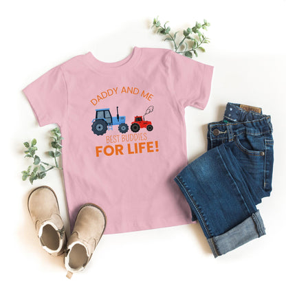 Daddy and Me Best Buddies for Life Tractor T-Shirt – Father and Son Matching Outfit – Farm Theme Kids Shirt – Cute Dad Toddler Gift