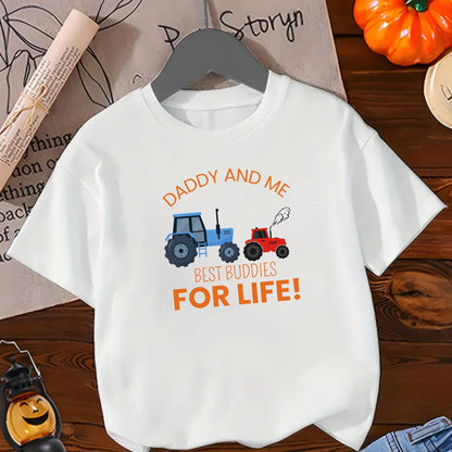 Daddy and Me Best Buddies for Life Tractor T-Shirt – Father and Son Matching Outfit – Farm Theme Kids Shirt – Cute Dad Toddler Gift