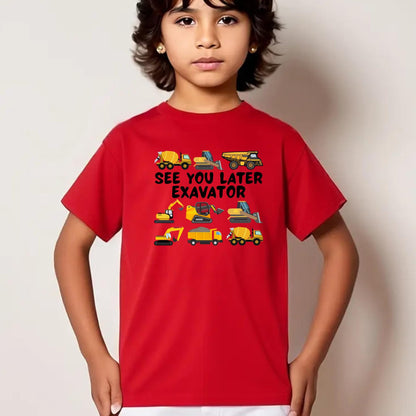 See You Later Excavator Shirt – Funny Construction Truck T-Shirt for Kids – Boys Excavator Shirt –Toddler Vehicle Lover Gift –Cute Truck Tee