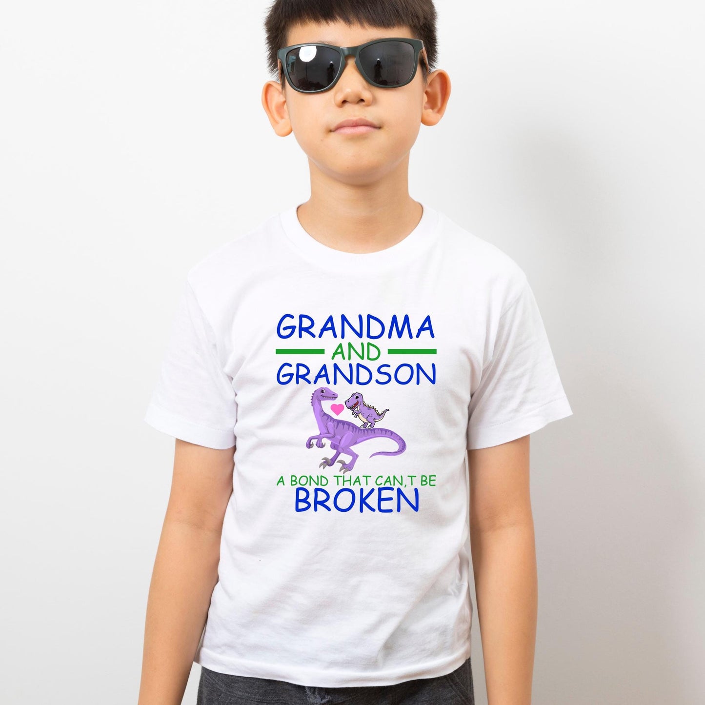 Grandma and Grandson t Shirt – A Bond That Can’t Be Broken – Matching Family Gift – Grandparent Gift Idea – Love Quote kids funny Tee