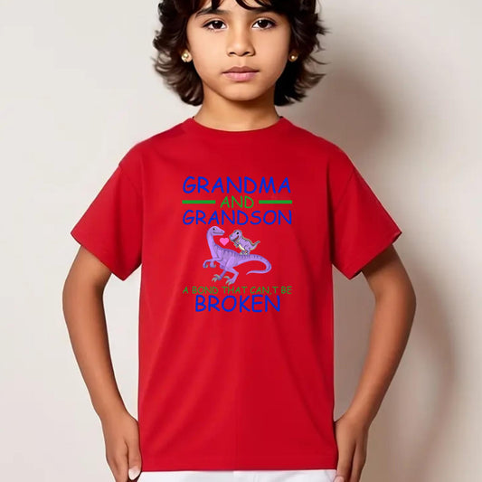 Grandma and Grandson t Shirt – A Bond That Can’t Be Broken – Matching Family Gift – Grandparent Gift Idea – Love Quote kids funny Tee