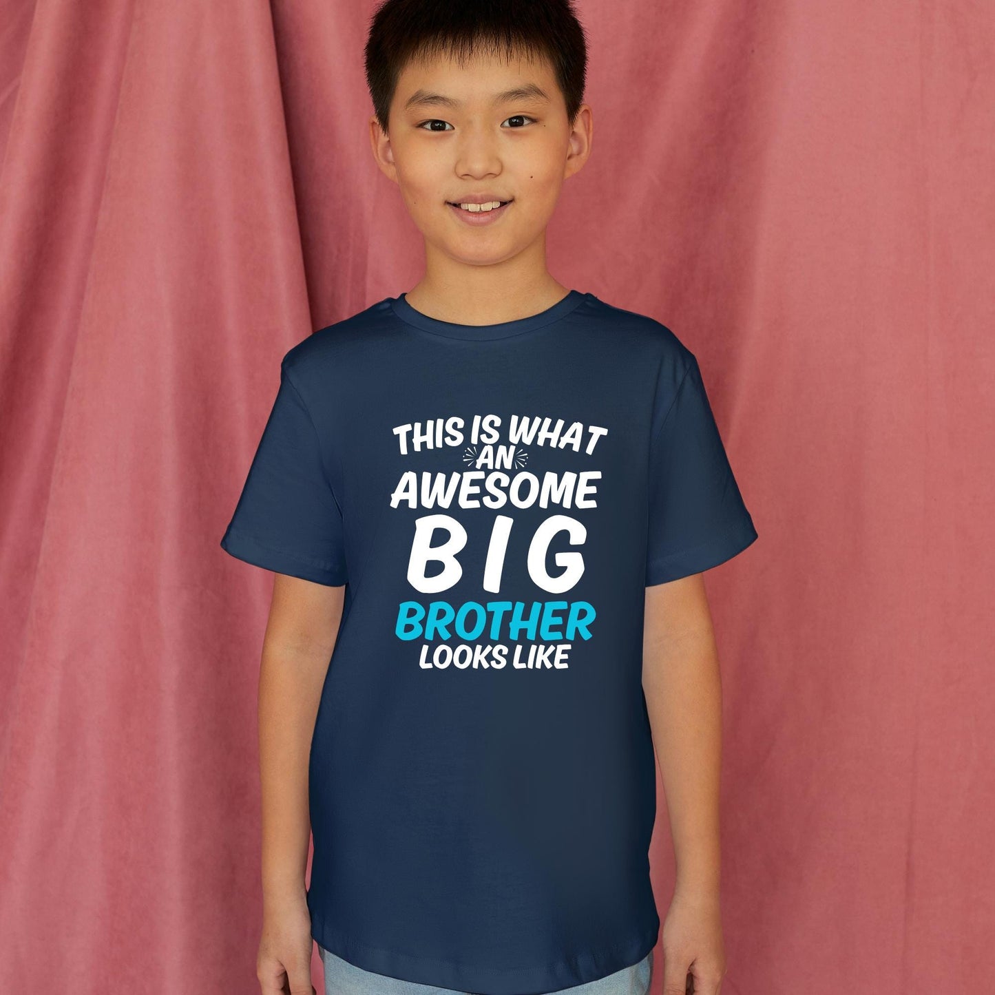 Awesome Big Brother Shirt –This Is What an Awesome Big Brother Looks Like – Funny Kids Sibling T-Shirt – New Baby Announcement Gift for Boys