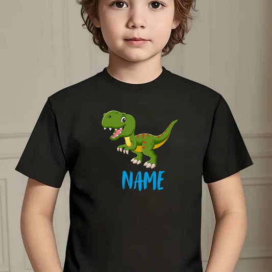 Personalized Dino Shirt for Kids – Funny Birthday Gift – Cute T-Rex Tee for Toddlers & Children Dinosaur Custom Name Kids T-Shirt