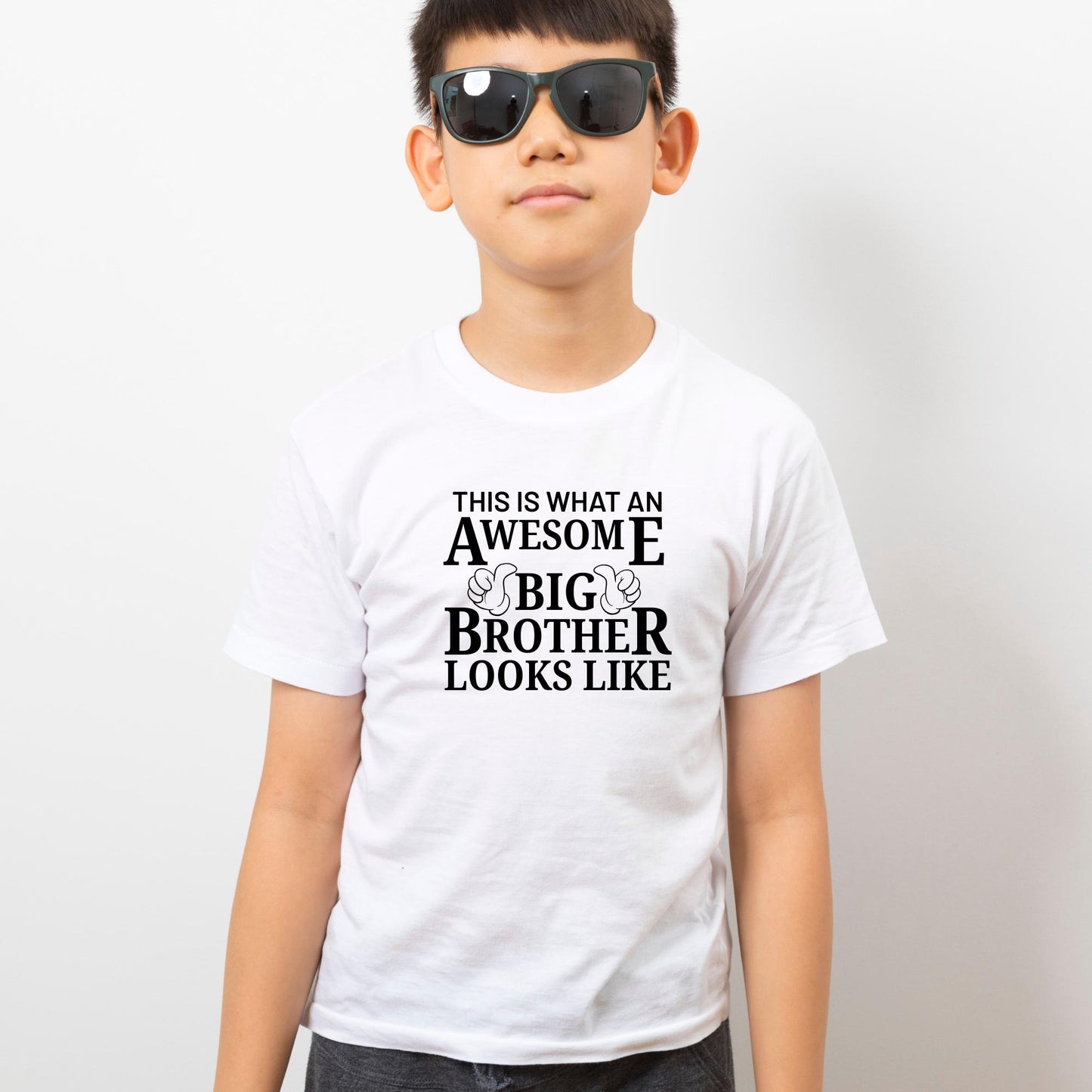 This Is What an Awesome Big Brother Looks Like T-Shirt – Funny Sibling Graphic Tee for Kids – Cool Brother Shirt for Boys – Toddler & Kids