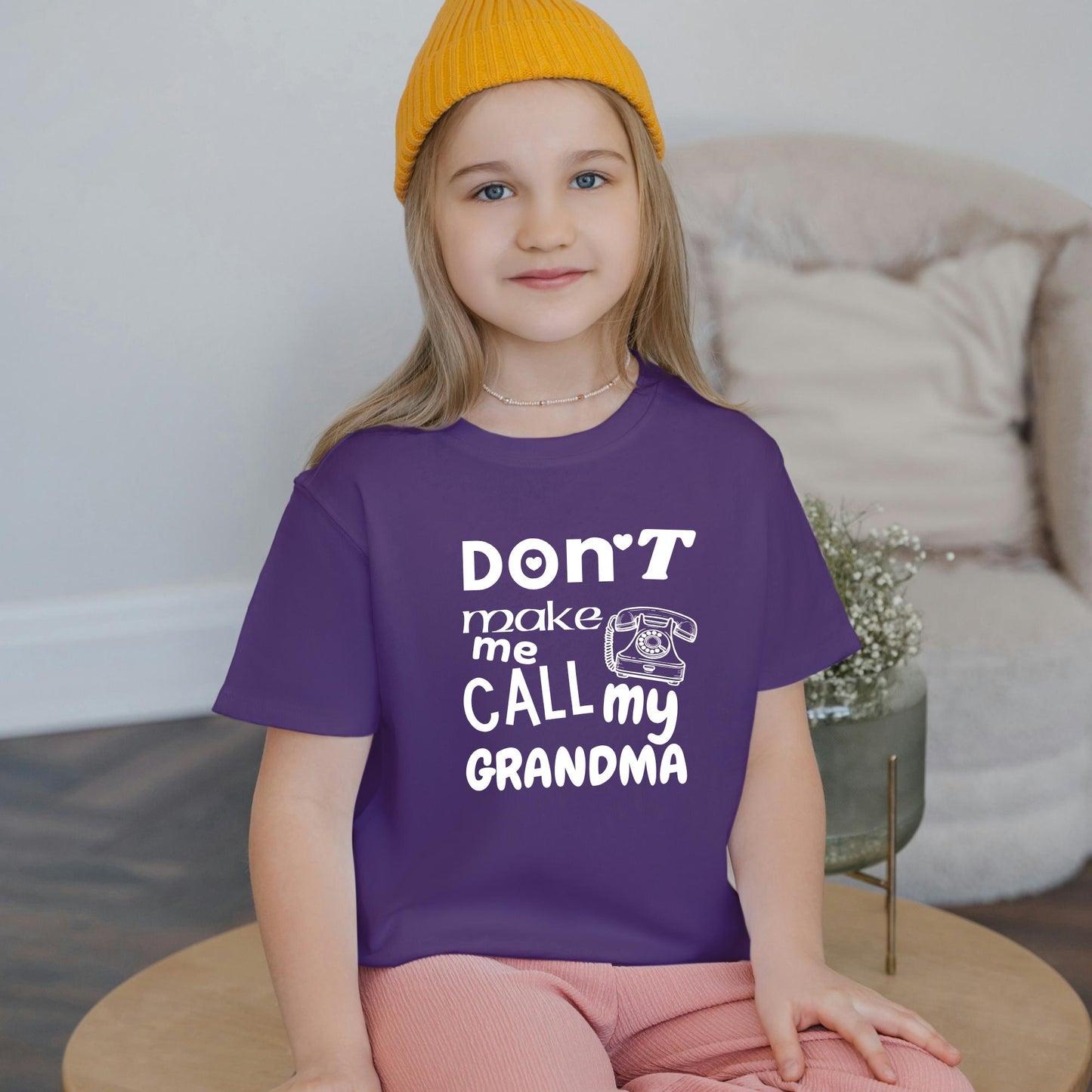 Don’t Make Me Call My Grandma Kids T-Shirt – Funny Toddler Graphic Tee for Boys and Girls – Cute Grandma Joke Shirt