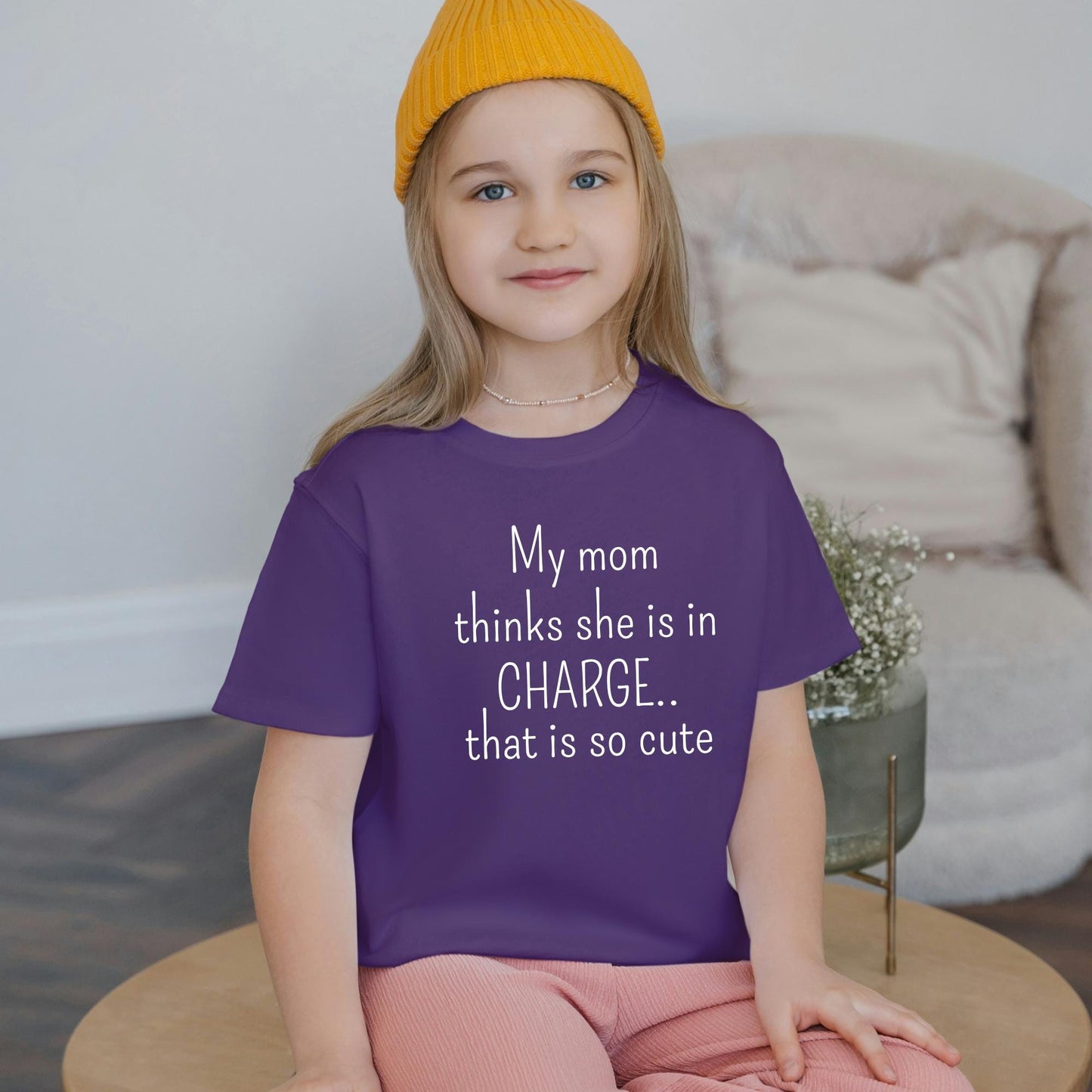 My Mom Thinks She&#39;s in Charge That’s So Cute Kids T-Shirt – Funny Toddler Shirt – Cute Mom Quote Tee – Kids Outfit – Mother&#39;s Day Gift