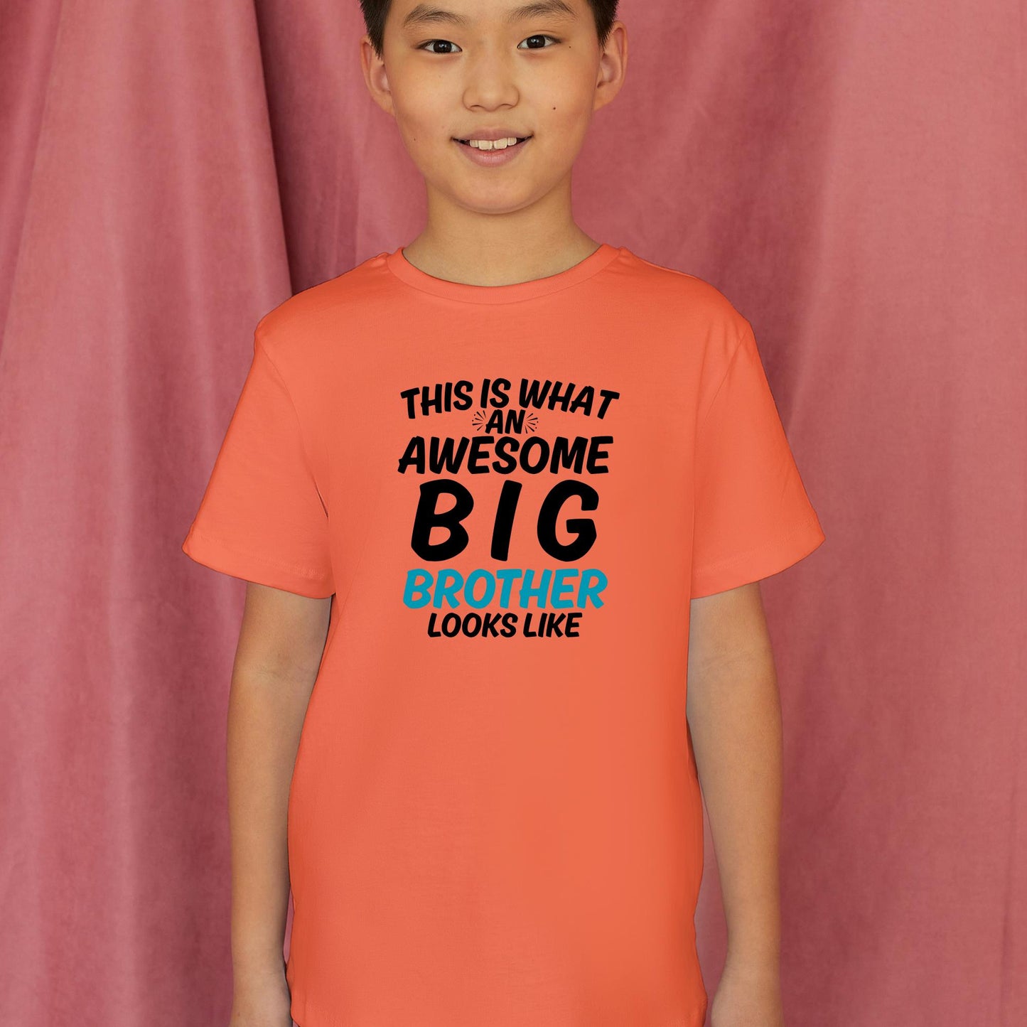 Awesome Big Brother Shirt –This Is What an Awesome Big Brother Looks Like – Funny Kids Sibling T-Shirt – New Baby Announcement Gift for Boys
